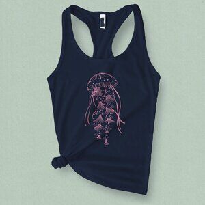 Jellyfish Graphic Tank Top for Women Nautical Ocean Summer Tank
